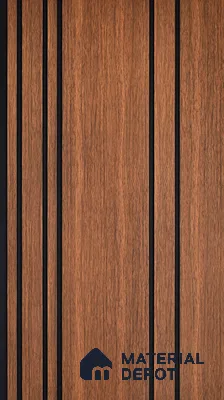Brown Wooden Louver PN 05558 9.5 ft x 12 inch Charcoal Panel - 6 mm | Suitable for Feature Wall, TV Unit & Living Room | Width is Subjected to 5% Variation