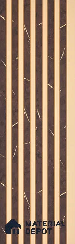 Brown Marble Look Charcoal Louver/Panel 10 ft x 5 inch - 6 mm | Ideal for Feature Wall, Living Room, Bedroom, Home, TV Unit | PN 07086