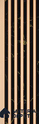 Black Marble Look Charcoal Louver/Panel 10 ft x 5 inch - 6 mm | Ideal for Feature Wall, Living Room, Bedroom, Home, TV Unit | PN 07088