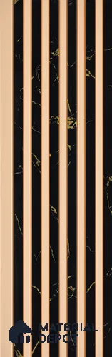 Black Marble Look Charcoal Louver/Panel 10 ft x 5 inch - 6 mm | Ideal for Feature Wall, Living Room, Bedroom, Home, TV Unit | PN 07088