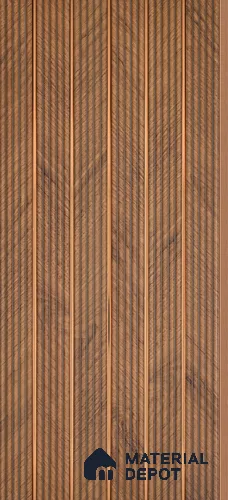 PN 07374 Wood Look Louver 8 ft x 0.8 ft Texture Finish  - 10 mm | Suitable for Feature Wall, TV Unit & Living Room