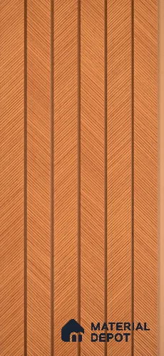PN 07398 Wood Look Louver 8 ft x 0.8 ft Texture Finish  - 10 mm | Suitable for Feature Wall, TV Unit & Living Room