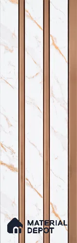 PN 07459 Marble Look Louver 8 ft x 0.4 ft Texture Finish  - 10 mm | Suitable for Feature Wall, TV Unit & Living Room