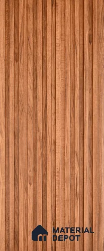 PN 07656 Wood Look Louver 8 ft x 0.83 ft Texture Finish  - 10 mm | Suitable for Feature Wall, TV Unit & Living Room