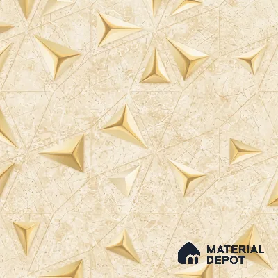 88490-1 | Gold 3D Diamond Facet PVC Patterned Wallpaper - 5 Meter x 42 Inch, 57 Sq. Ft. (Min. 15% Wastage)