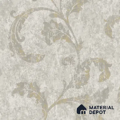 88481-2 | Grey Leaf Wash PVC Floral Wallpaper - 5 Meter x 42 Inch, 57 Sq. Ft. (Min. 15% Wastage)