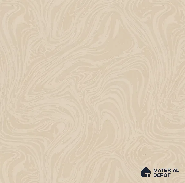 88461-2 | Warm Beige Swirl Marble Look Wallpaper 5 Meter x 42 Inch PVC - 57 Sq. Ft. | Minimum 15% wastage during installation
