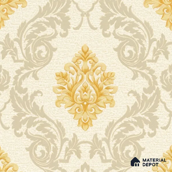 88474-2 | 5 Meter x 42 Inch PVC Damask Look Wallpaper - 57 Sq. Ft. | Minimum 15% wastage during installation