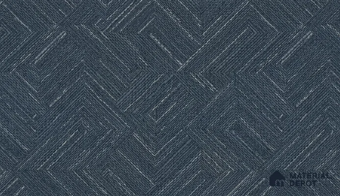 81290-6 | Navy Blue Diagonal Weave PVC Patterned Wallpaper - 5 Meter x 42 Inch, 57 Sq. Ft. (Min. 15% Wastage)