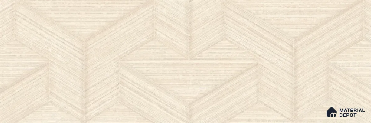 81295-1 | Cream Chevron Weave Texture Wood PVC Patterned Wallpaper - 5 Meter x 42 Inch, 57 Sq. Ft. (Min. 15% Wastage)