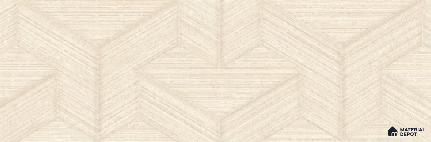 81295-1 | Cream Chevron Weave Texture Wood PVC Patterned Wallpaper - 5 Meter x 42 Inch, 57 Sq. Ft. (Min. 15% Wastage)