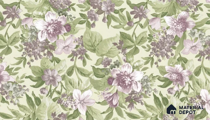 74019-3 | Green Hydrangea Blooms PVC Floral Wallpaper - 5 Meter x 42 Inch, 57 Sq. Ft. (Min. 15% Wastage)