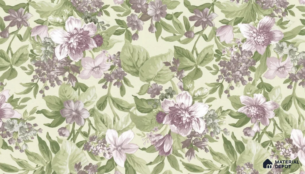 74019-3 | Green Hydrangea Blooms PVC Floral Wallpaper - 5 Meter x 42 Inch, 57 Sq. Ft. (Min. 15% Wastage)