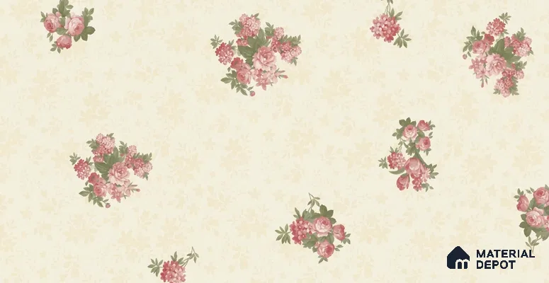 74026-2 | 5 Meter x 42 Inch PVC Florals Look Wallpaper - 57 Sq. Ft. | Minimum 15% wastage during installation