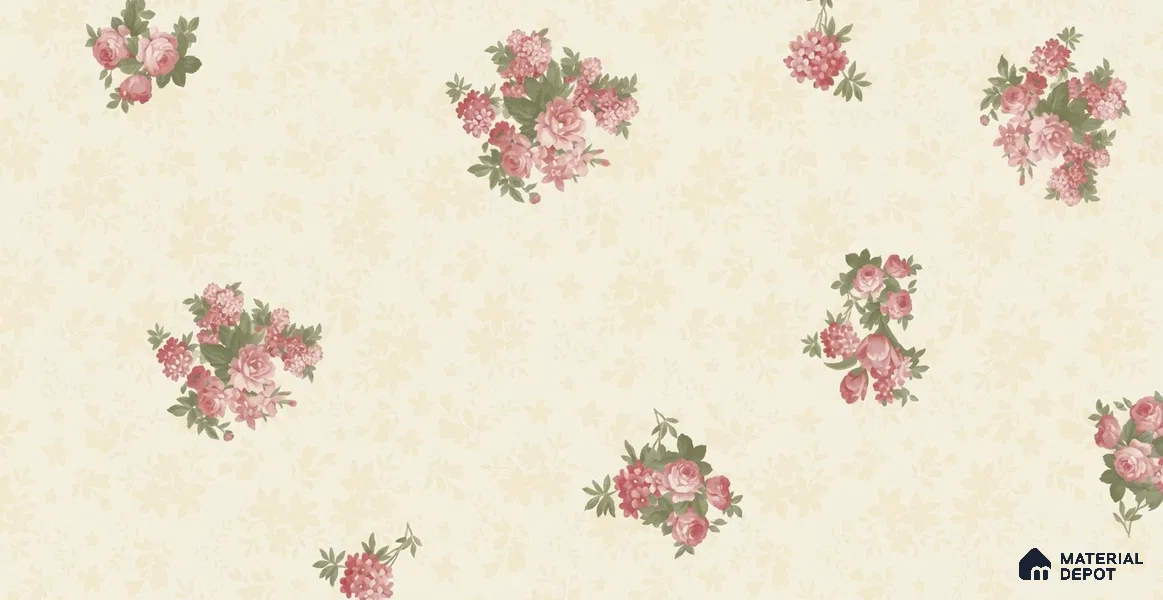 74026-2 | 5 Meter x 42 Inch PVC Florals Look Wallpaper - 57 Sq. Ft. | Minimum 15% wastage during installation