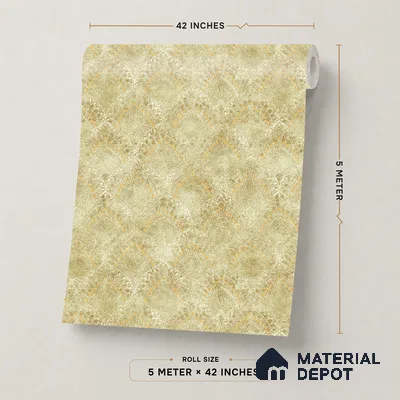 TC 725 | Beige Gold Lace Diamond Damask Look Wallpaper 5 Meter x 42 Inch - 57 Sq. Ft.