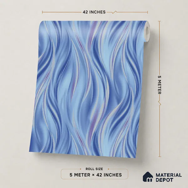 TC 784 | Blue & Purple Liquid Marble Look Wallpaper 5 Meter x 42 Inch - 57 Sq. Ft.