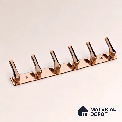 Ottr Zinc Aluminium Hook HA 00377 B PVD Rose Gold Finish - 6 Hook | 2 Years Warranty