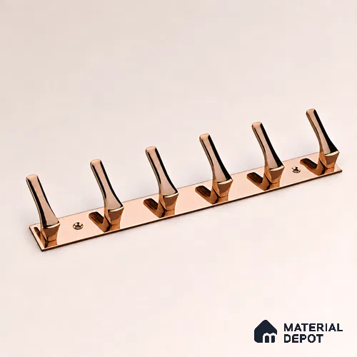 Ottr Zinc Aluminium Hook HA 00377 B PVD Rose Gold Finish - 6 Hook | 2 Years Warranty