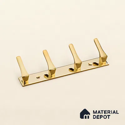 Ottr Zinc Aluminium Hook HA 00377 D PVD Gold Finish - 4 Hook | 2 Years Warranty