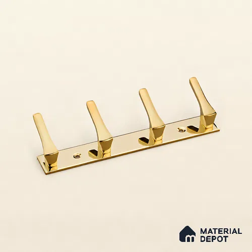Ottr Zinc Aluminium Hook HA 00377 D PVD Gold Finish - 4 Hook | 2 Years Warranty