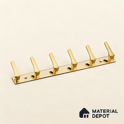 Ottr Zinc Aluminium Hook HA 00377 E PVD Gold Finish - 6 Hook | 2 Years Warranty