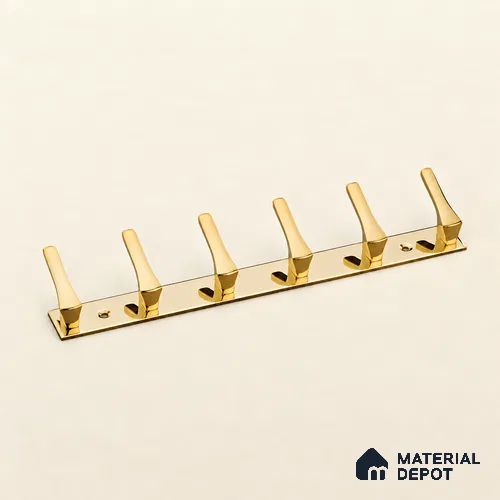 Ottr Zinc Aluminium Hook HA 00377 E PVD Gold Finish - 6 Hook | 2 Years Warranty