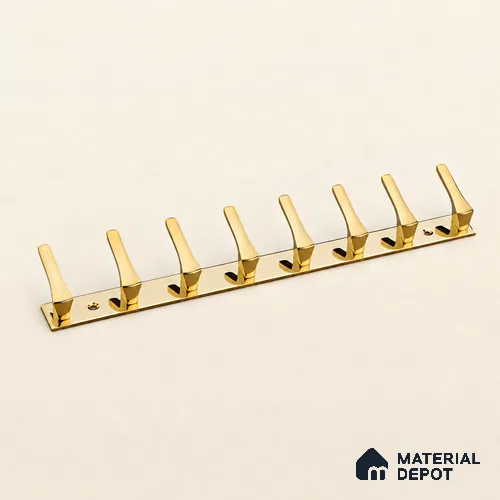 Ottr Zinc Aluminium Hook HA 00377 F PVD Gold Finish - 8 Hook | 2 Years Warranty