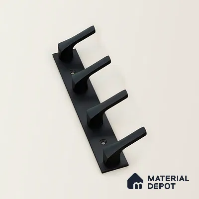 Ottr Zinc Aluminium Hook HA 00377 G Black Finish - 4 Hook | 2 Years Warranty