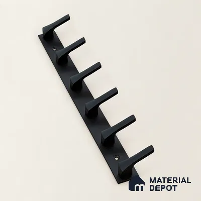Ottr Zinc Aluminium Hook HA 00377 H Black Finish - 6 Hook | 2 Years Warranty