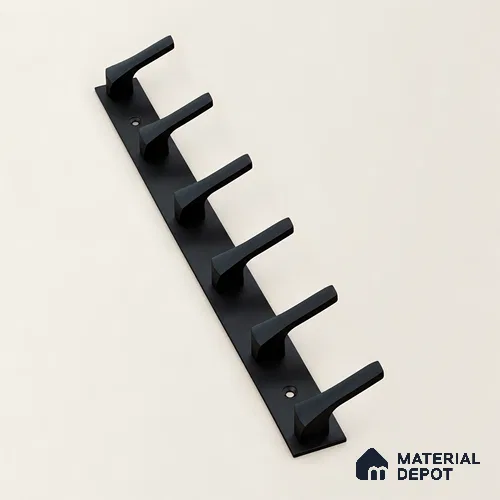 Ottr Zinc Aluminium Hook HA 00377 H Black Finish - 6 Hook | 2 Years Warranty