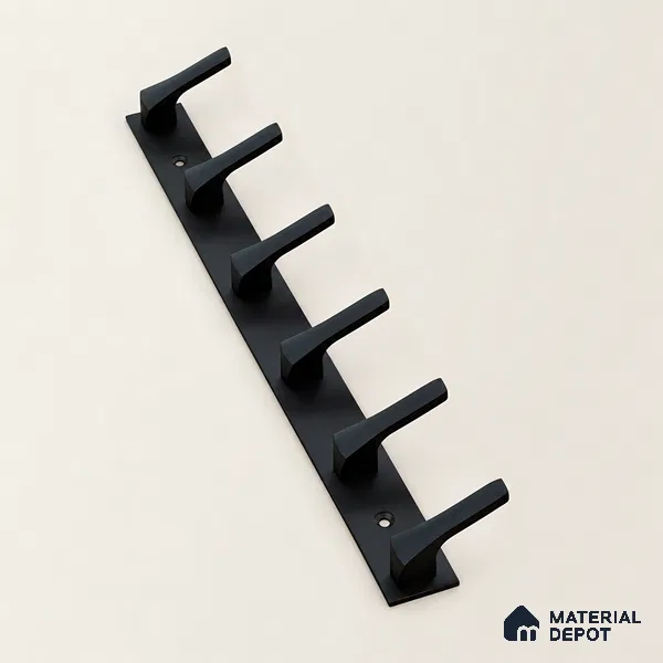 Ottr Zinc Aluminium Hook HA 00377 H Black Finish - 6 Hook | 2 Years Warranty
