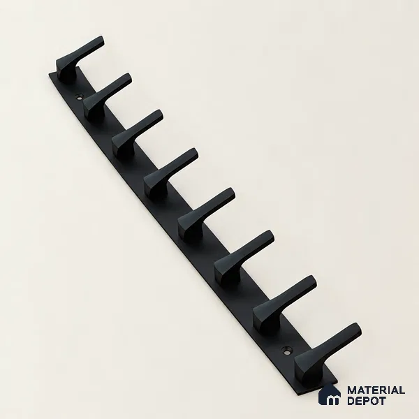 Ottr Zinc Aluminium Hook HA 00377 I Black Finish - 8 Hook | 2 Years Warranty