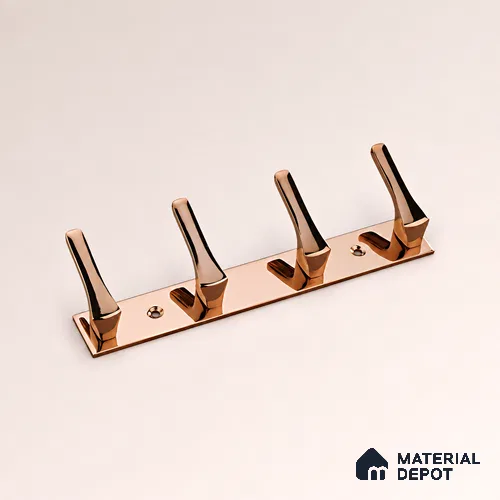 Ottr Zinc Aluminium Hook HA 00377 PVD Rose Gold Finish - 4 Hook | 2 Years Warranty