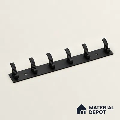 Ottr Zinc Aluminium Hook HA 00378 B Black Finish - 6 Hook | 2 Years Warranty