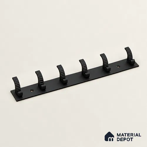 Ottr Zinc Aluminium Hook HA 00378 B Black Finish - 6 Hook | 2 Years Warranty