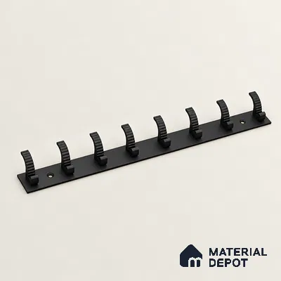 Ottr Zinc Aluminium Hook HA 00378 C Black Finish - 8 Hook | 2 Years Warranty