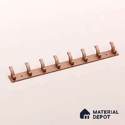 Ottr Zinc Aluminium Hook HA 00378 I Rose Gold Finish - 8 Hook | 2 Years Warranty
