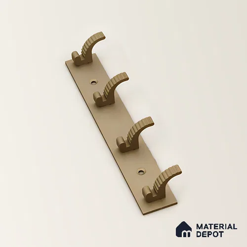 Ottr Zinc Aluminium Hook HA 00378 J Champagne Finish - 4 Hook | 2 Years Warranty