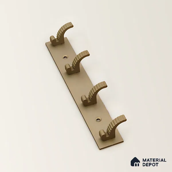 Ottr Zinc Aluminium Hook HA 00378 J Champagne Finish - 4 Hook | 2 Years Warranty
