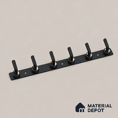 Ottr Zinc Aluminium Hook HA 00379 B Black Dual Tone Finish - 6 Hook | 2 Years Warranty