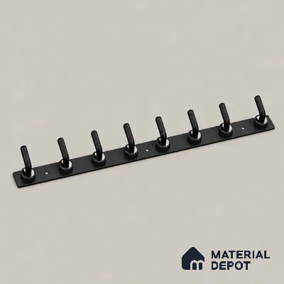 Ottr Zinc Aluminium Hook HA 00379 C Black Dual Tone Finish - 8 Hook | 2 Years Warranty