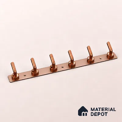 Ottr Zinc Aluminium Hook HA 00379 H Rose Gold Dual Tone Finish - 6 Hook | 2 Years Warranty
