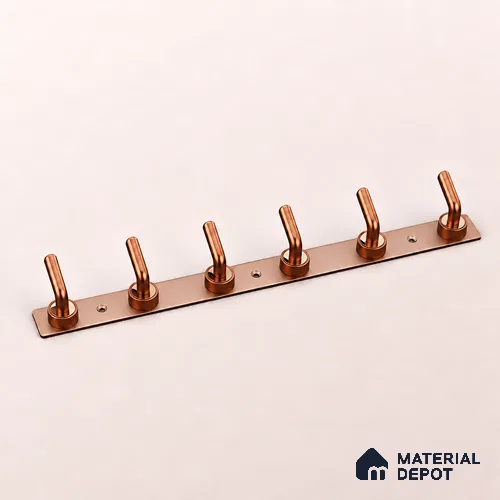 Ottr Zinc Aluminium Hook HA 00379 H Rose Gold Dual Tone Finish - 6 Hook | 2 Years Warranty