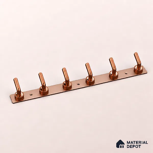 Ottr Zinc Aluminium Hook HA 00379 H Rose Gold Dual Tone Finish - 6 Hook | 2 Years Warranty