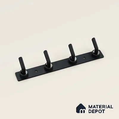 Ottr Zinc Aluminium Hook HA 00379 Black Dual Tone Finish - 4 Hook | 2 Years Warranty
