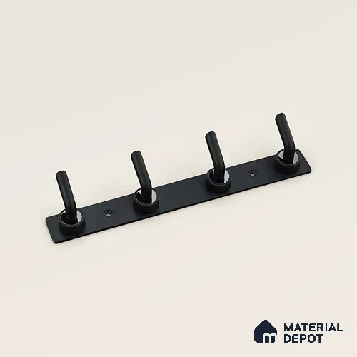 Ottr Zinc Aluminium Hook HA 00379 Black Dual Tone Finish - 4 Hook | 2 Years Warranty