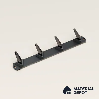Ottr Zinc Aluminium Hook HA 00380 C Black Grey Finish - 4 Hook | 2 Years Warranty