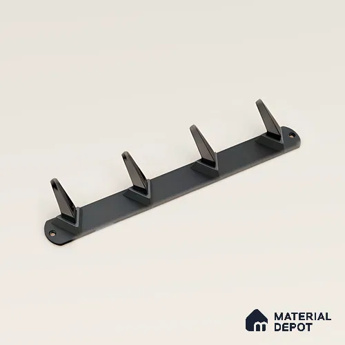 Ottr Zinc Aluminium Hook HA 00380 C Black Grey Finish - 4 Hook | 2 Years Warranty