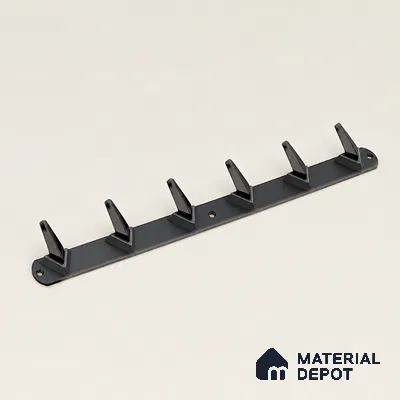 Ottr Zinc Aluminium Hook HA 00380 D Black Grey Finish - 6 Hook | 2 Years Warranty